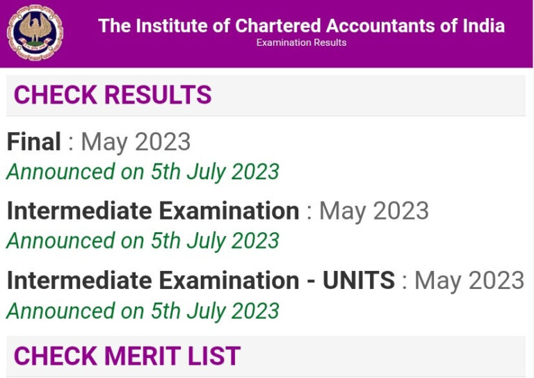 CA result 2023