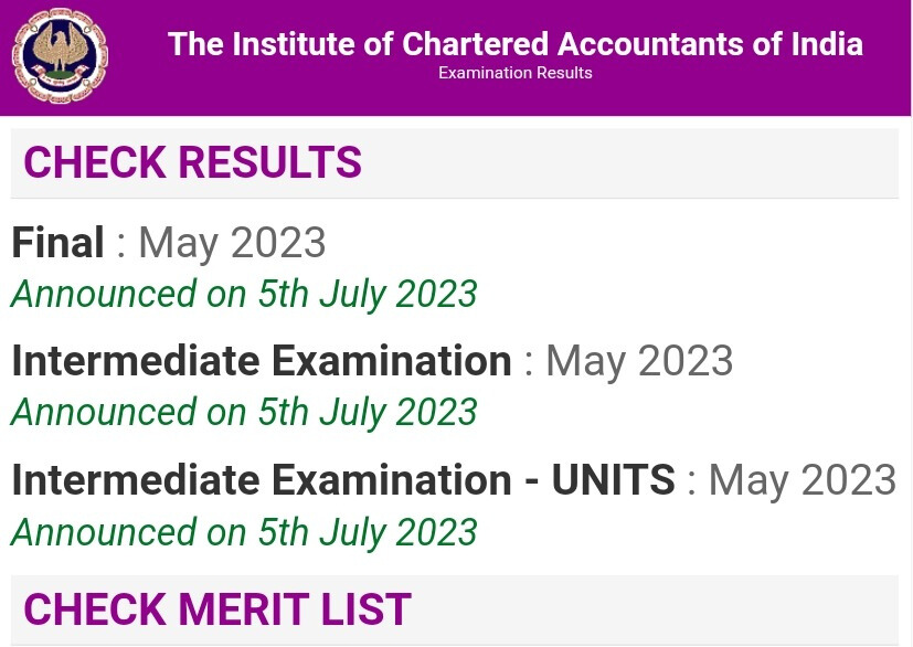 CA result 2023