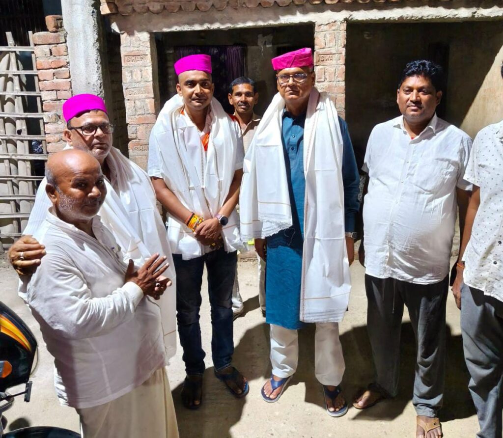 भाजपा नेता सुशील कुमार चौधरी का रानीपरती पंचायत में भव्य स्वागत, मिथिला रीति-रिवाज से हुआ सम्मान